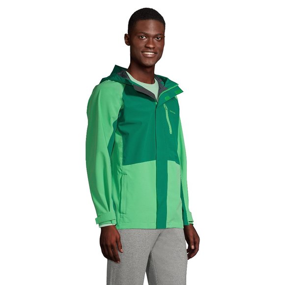 Land's Mens Waterproof Packable Rain Jacket Green Rain coat windbreaker size L - Picture 2 of 11